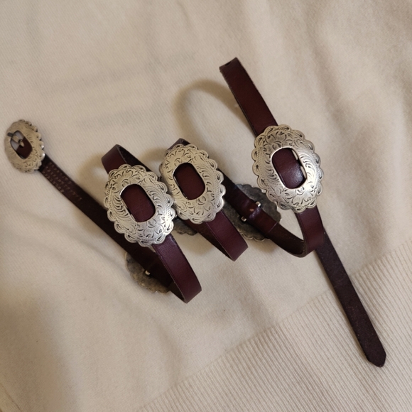 Lauren Ralph Lauren Accessories - Lauren Ralph Lauren CONCHO Brown Leather Western Belt, Size M 31"-35" waist